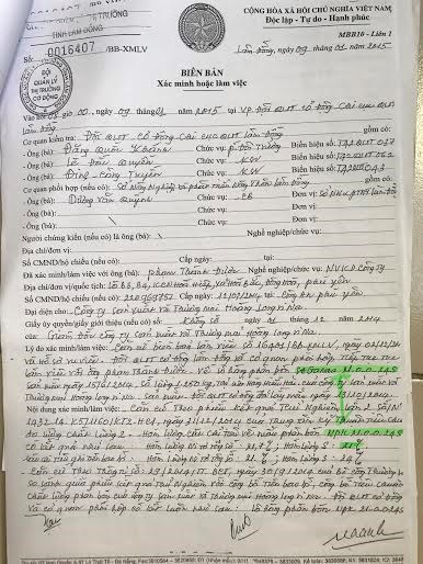 Biên bản của QLTT Lâm Đồng thể hiện lấy kết quả kiểm định của phân NPK 21-0-0-24S để hợp thức hoá cho phân SA GANA 21 – 0 – 0 – 24S không đạt chất lượng. 