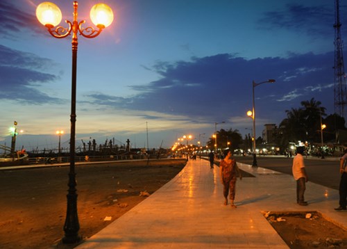 Khu vực bờ kè sông Tiền, một