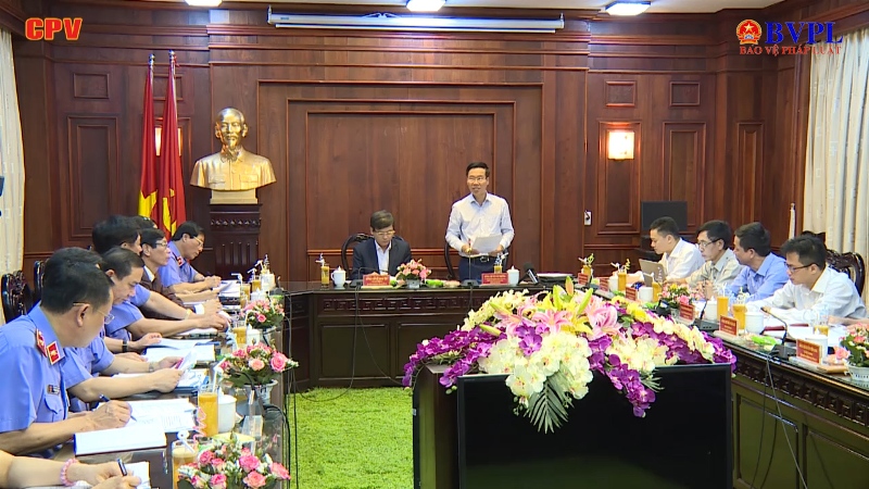 Đoàn công tác của Bộ Chính trị làm việc với Ban cán sự đảng VKSND tối cao