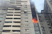 Căn phòng ở tầng 18 chung cư Bắc Hà bị đám cháy thiêu rụi