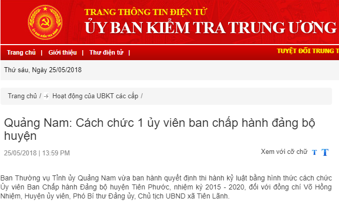 Cách chức, khai trừ đảng, kỷ luật cán bộ tại nhiều địa phương