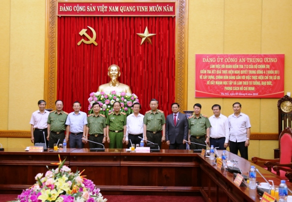 Đoàn kiểm tra của Bộ Chính trị kiểm tra Đảng ủy Công an Trung ương