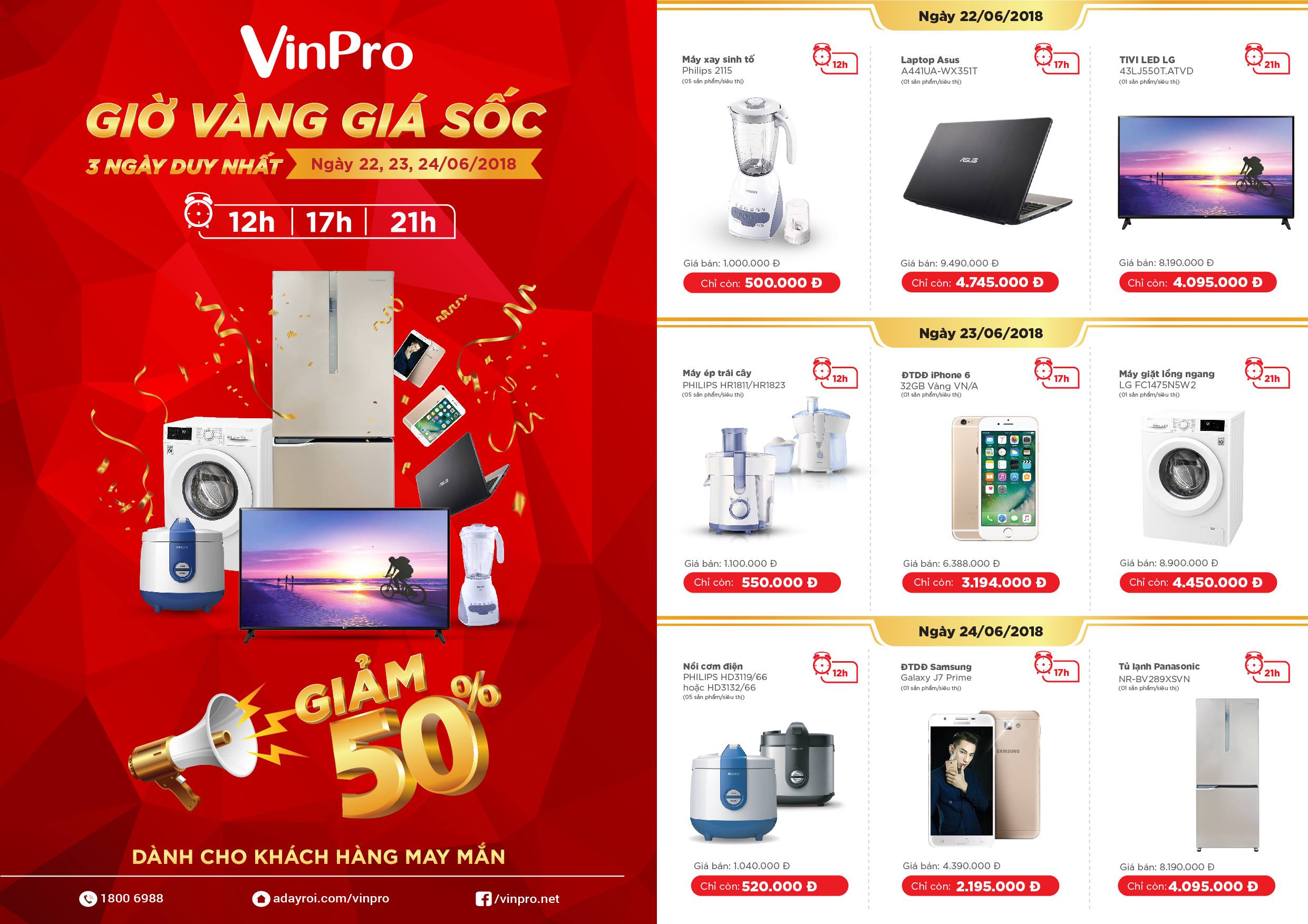Điện máy VinPro giảm sốc 50 cùng World Cup