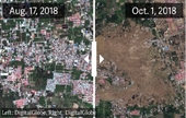 Hình ảnh vệ tinh khoảnh khắc ‘đất hóa lỏng’ biến dạng hòn đảo Indonesia