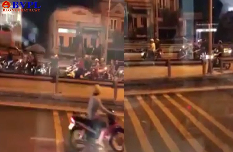 Hàng chục thanh niên xách hung khí hỗn chiến trên cầu Nhị Thiên Đường