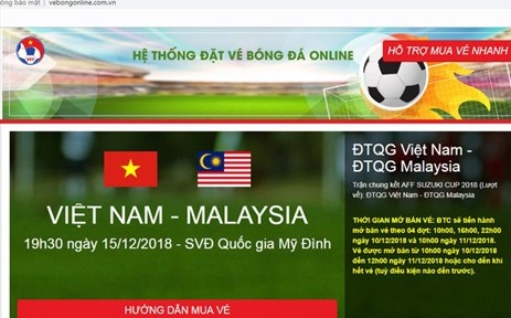 Xuất hiện website giả mạo VFF bán vé bóng đá