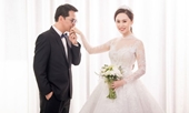 Cô dâu kém 19 tuổi gợi cảm chụp ảnh cưới với NSND Trung Hiếu