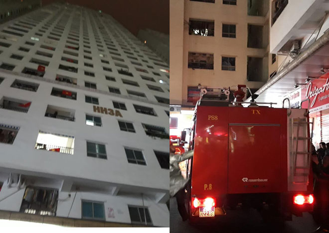 Chung cư HH3A Linh Đàm cháy ở tầng 15