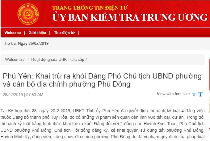 Phú Yên trảm nhiều cán bộ, đảng viên sai phạm trong quản lý đất đai