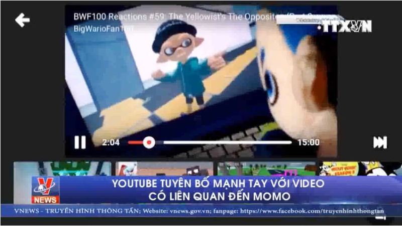 YouTube tuyên bố mạnh tay với video có liên quan đến Momo