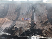 Cháy công ty đóng rau quả, hơn 1 000m2 nhà xưởng bị thiêu rụi