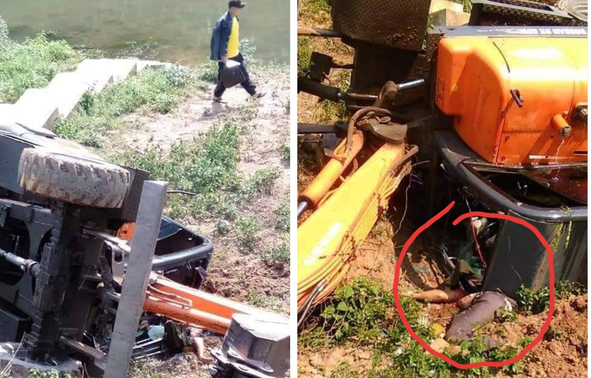 Tài xế máy xúc tử vong thương tâm ở Na Sang - Điện Biên