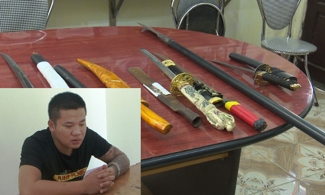 Điều tra làm rõ vụ Gây rối trật tự công cộng phát hiện, thu giữ súng và nhiều hung khí