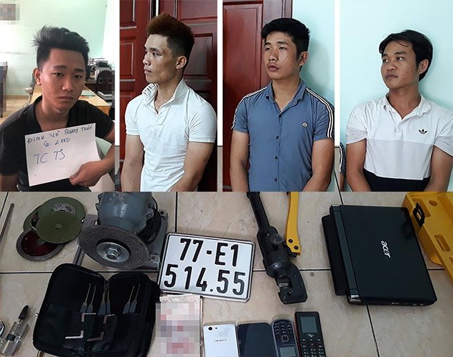 Băng trộm một đêm lấy cắp 9 xe máy trong một nhà trọ sa lưới