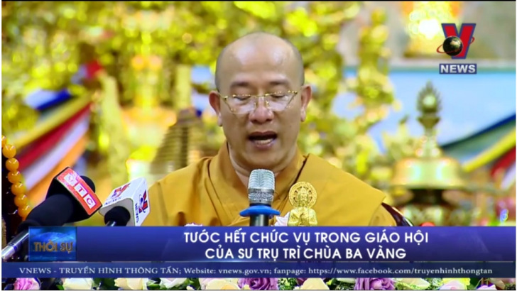 Tước hết chức vụ trong giáo hội của sư trụ trì chùa Ba Vàng