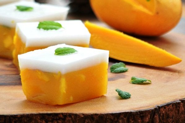 Thạch xoài cốt dừa thơm ngon, thanh mát ngày nóng