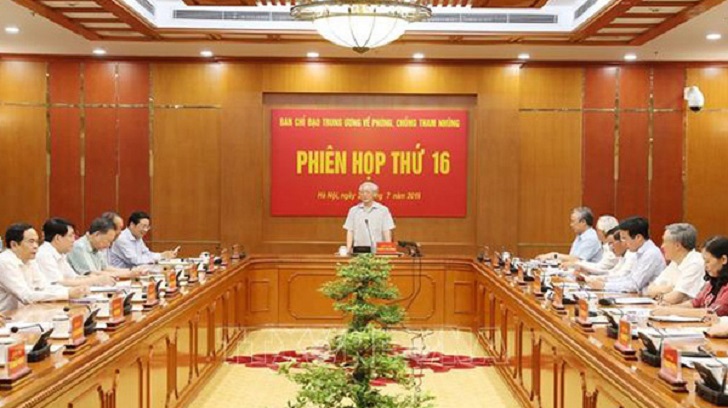 Ban Chỉ đạo Trung ương về phòng chống tham nhũng họp phiên thứ 16