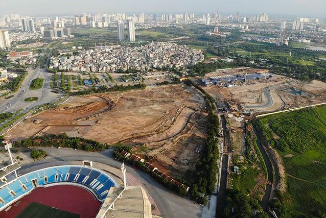 Toàn cảnh đường đua F1 đang hình thành ở Hà Nội