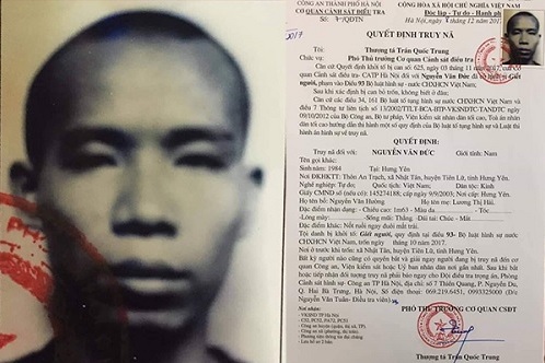 Công an Hà Nội truy nã đối tượng giết người rồi bỏ trốn