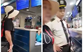Nữ cán bộ công an khẩu chiến với nhân viên sân bay gây náo loạn