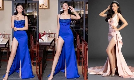 Á hậu Kiều Loan mặc váy xẻ cao bất tận sải bước, người nhìn đứng tim thay