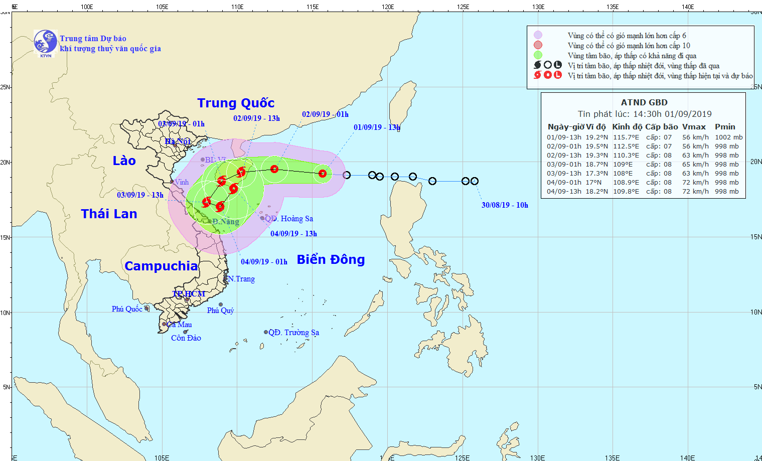 Áp thấp nhiệt đới cách Hoàng Sa 410km, khả năng mạnh thành bão vào ngày 2 9