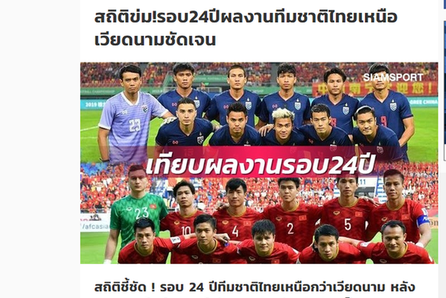Báo Thái Lan “Chúng ta áp đảo tuyển Việt Nam trong quá khứ”