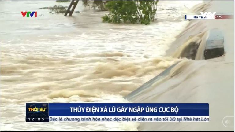 Hà Tĩnh mưa lớn, thủy điện Hố Hô xả lũ