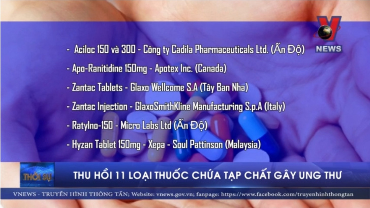 Thu hồi 11 loại thuốc chứa tạp chất gây ung thư