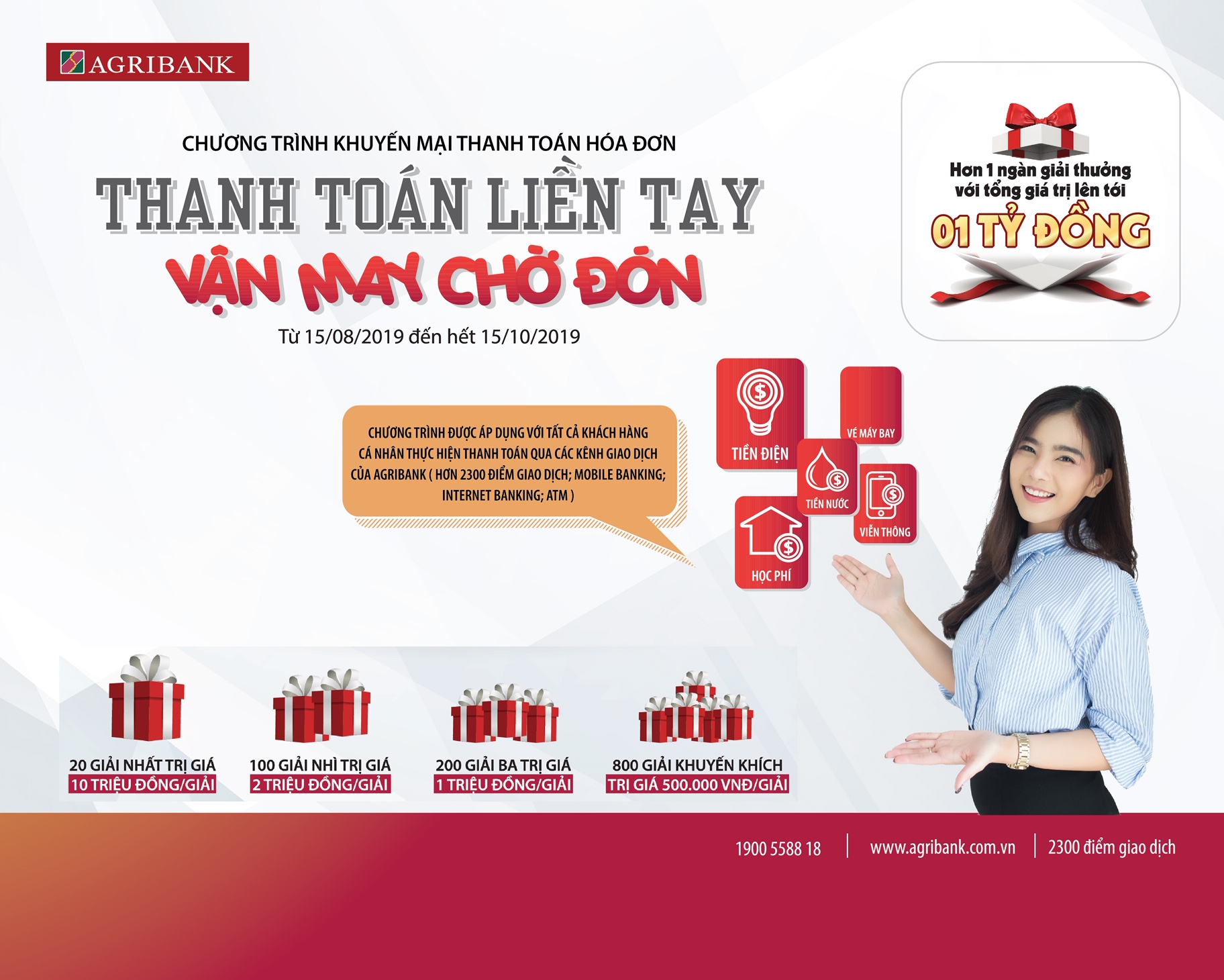 Giao dịch nhanh - trúng thưởng lớn cùng Agribank