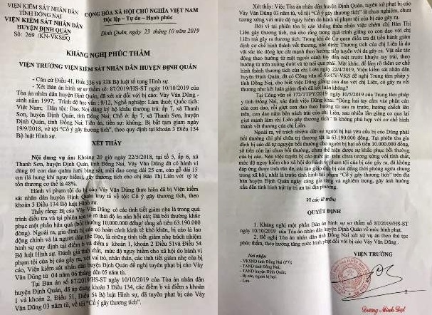 Viện Kiểm sát kháng nghị tăng hình phạt đối với bị cáo cố ý gây thương tích