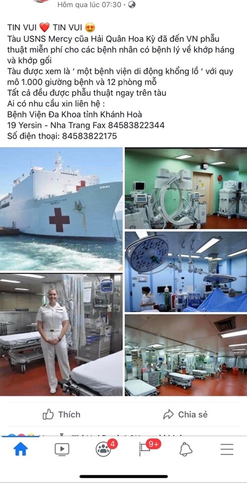 Thông tin trên mạng xã hội và phản hồi của BVĐK tỉnh Khánh Hòa. 
