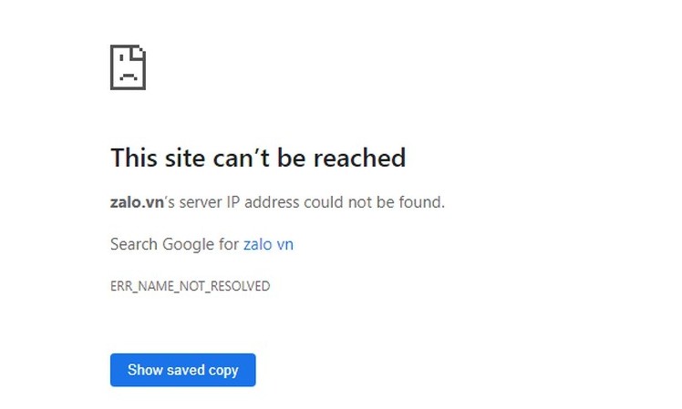 Tên miền Zalo vn bị tạm ngừng trong 45 ngày