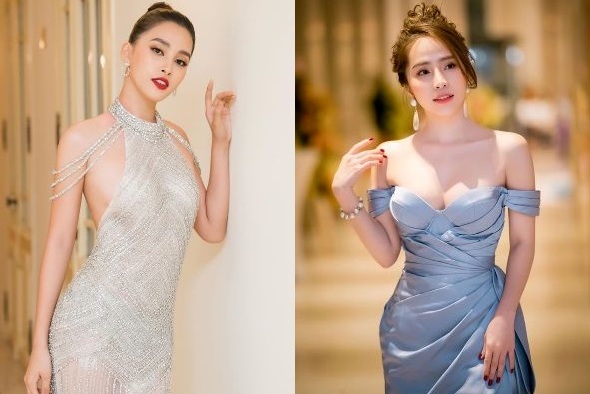 Trần Tiểu Vy mặc hở lưng trần nuột nà, Quỳnh Nga diện váy trễ vai hút ánh nhìn