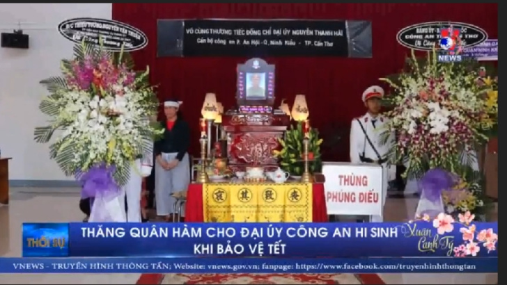 Thăng quân hàm cho Đại úy Công an hi sinh khi bảo vệ Tết
