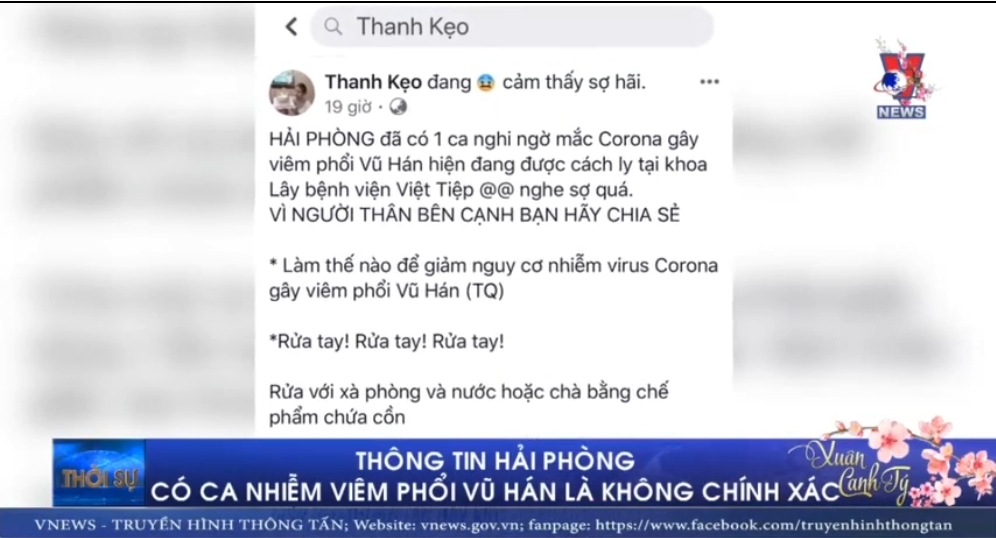 Thông tin Hải Phòng có ca nhiễm viêm phổi Vũ Hán là không chính xác