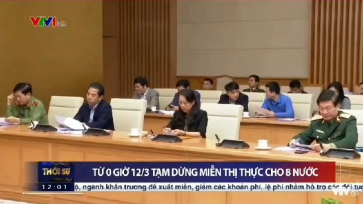 Từ 0 giờ 12 3, tạm dừng miễn thị thực cho công dân 8 nước