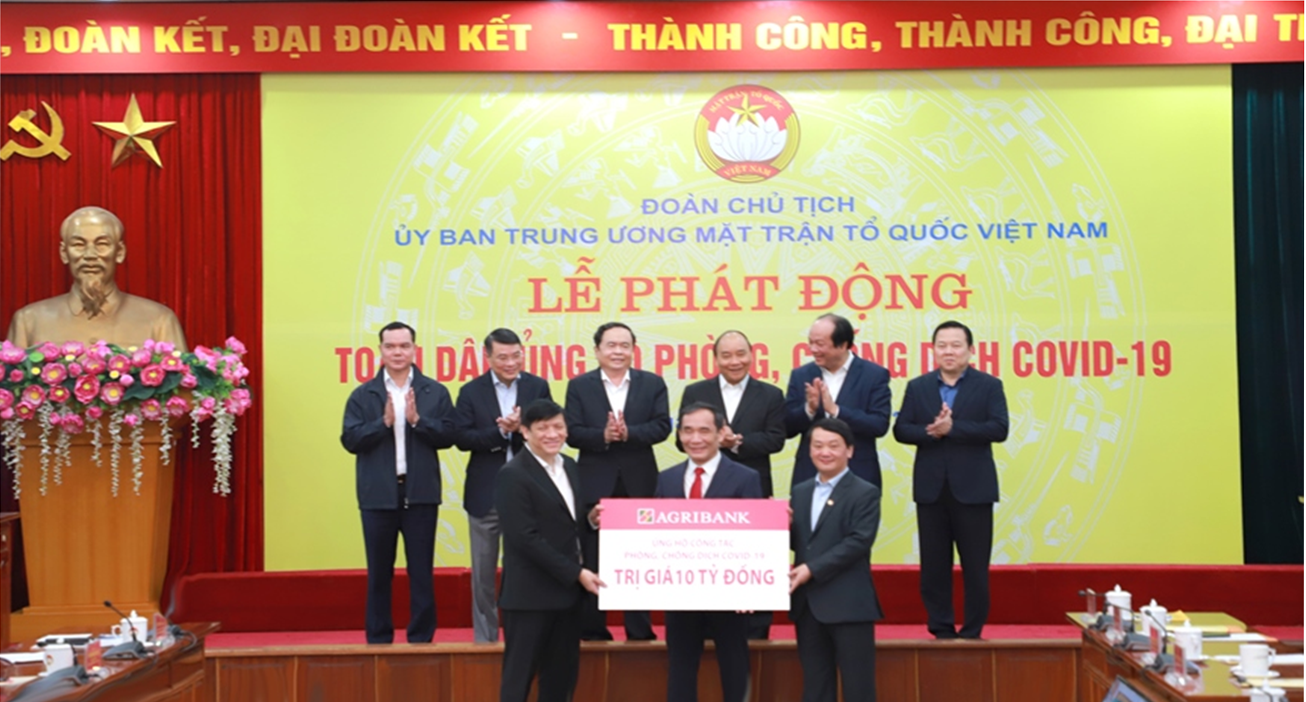 Agribank Ủng hộ 10 tỷ đồng cho công tác phòng chống dịch Covid-19