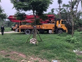 Xe bê tông Bắc Á phá công viên trung tâm TP Hà Tĩnh