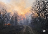 Cháy rừng kinh hoàng gần Nhà máy điện hạt nhân Chernobyl, thủ đô Kiev chìm trong khói bụi