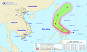 Xuất hiện bão Vongfong giật cấp 14 gần Biển Đông