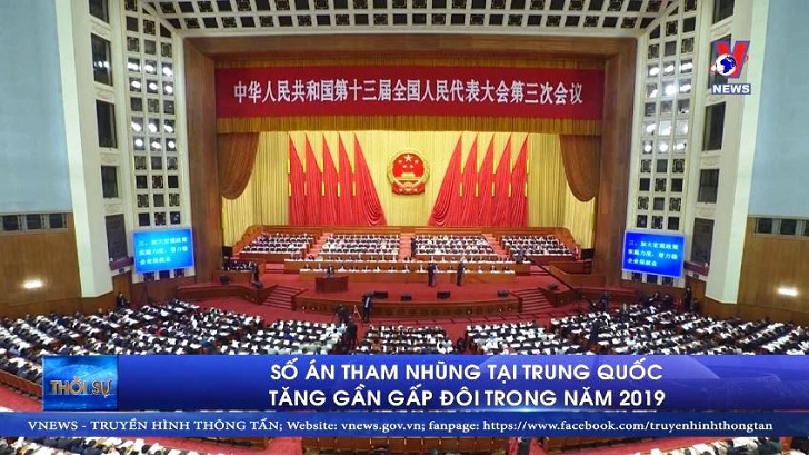Số án tham nhũng tại Trung Quốc tăng gần gấp đôi trong năm 2019