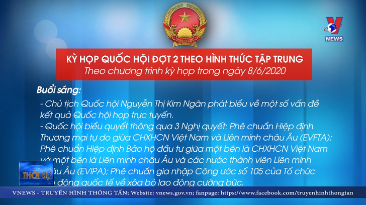 Kỳ họp Quốc hội đợt 2 theo hình thức tập trung
