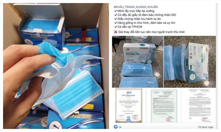 Buôn khẩu trang online tái xuất