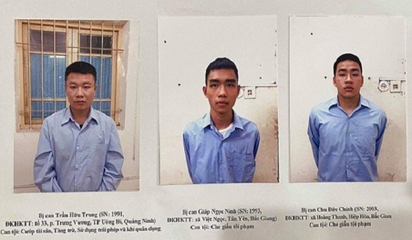 Truy tố 3 đối tượng trong vụ cầm súng cướp ngân hàng Techcombank