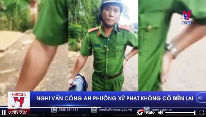 Nghi vấn công an phường xử phạt không có biên lai
