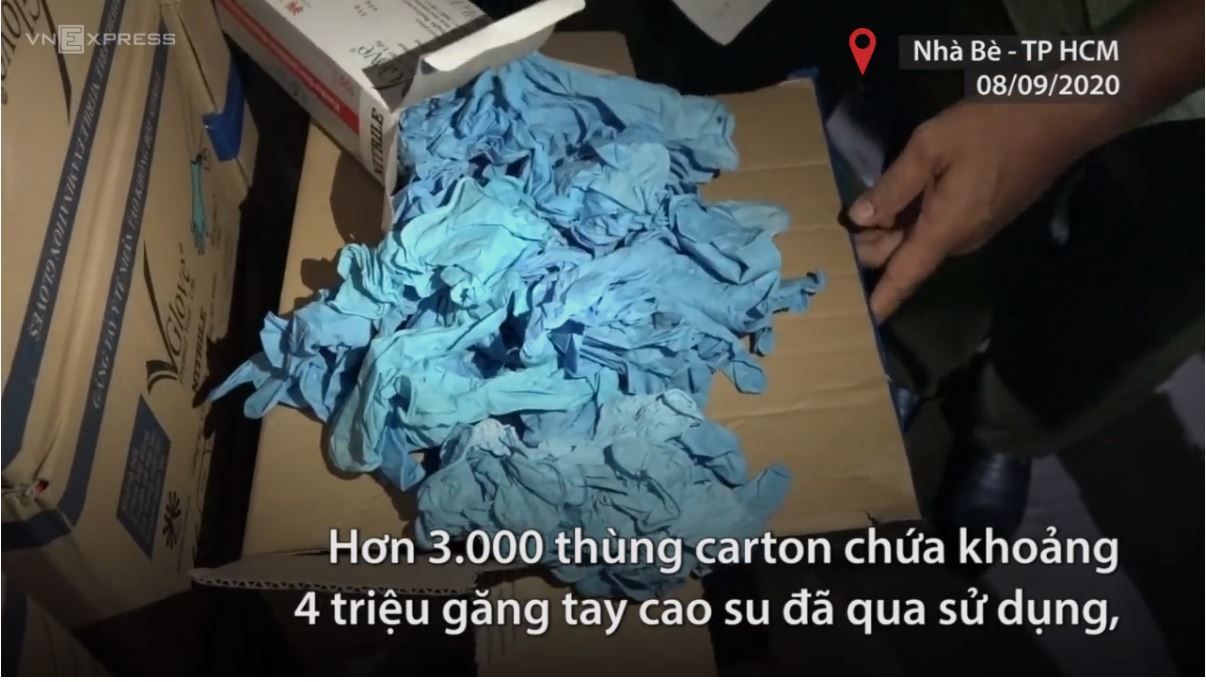 Thu giữ hơn 4 triệu găng tay đã sử dụng