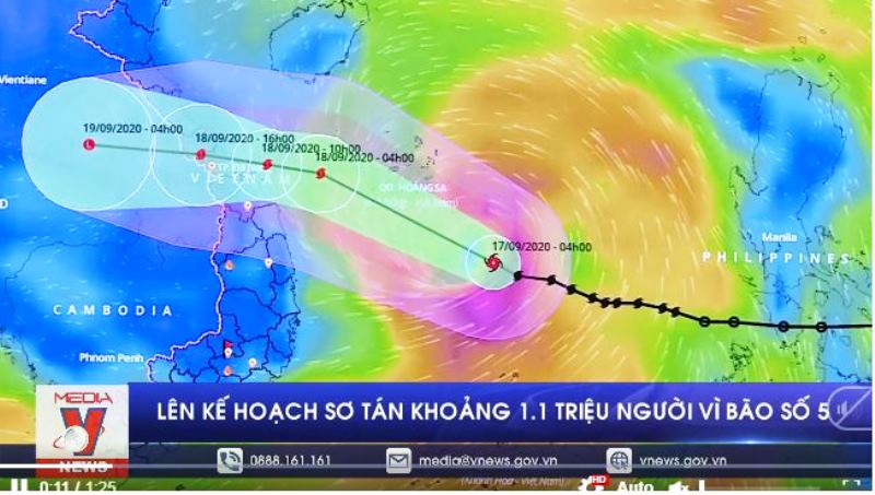Lên kế hoạch sơ tán khoảng 1,1 triệu người vì bão số 5