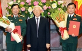 Tổng Bí thư, Chủ tịch nước Nguyễn Phú Trọng trao quyết định thăng quân hàm 2 Thượng tướng