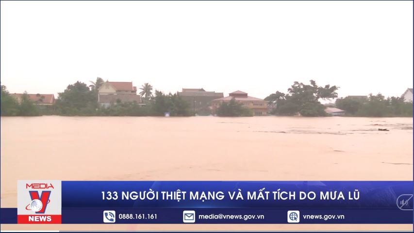 133 người thiệt mạng và mất tích do mưa lũ